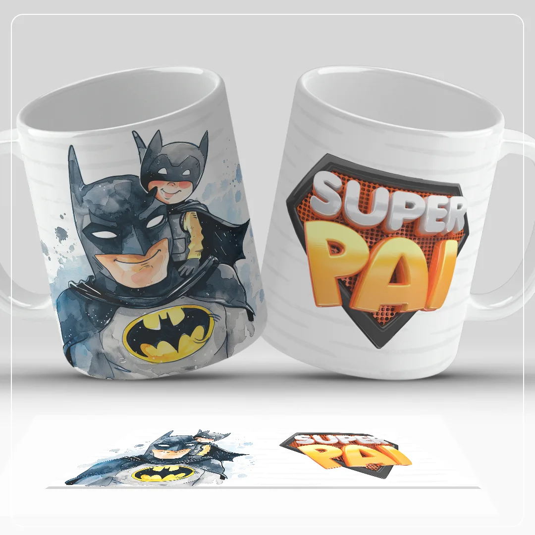 Caneca Super Pai, vista 2 de 3. Para o Super Pai Peça personalizada feita à mão.