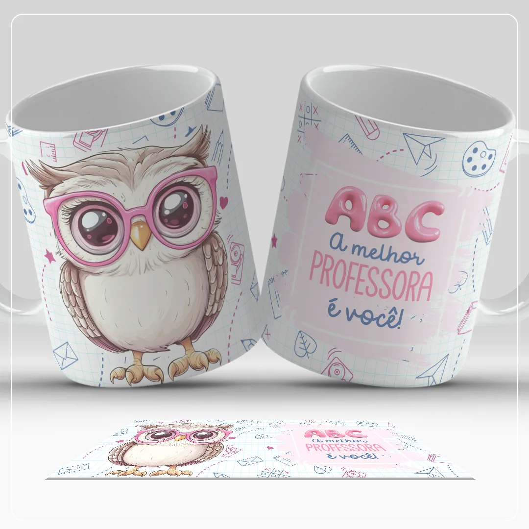 Caneca Dia Dos Professores ABC, vista 1 de 1. ABC - A melhor Professora é você Peça personalizada feita à mão.