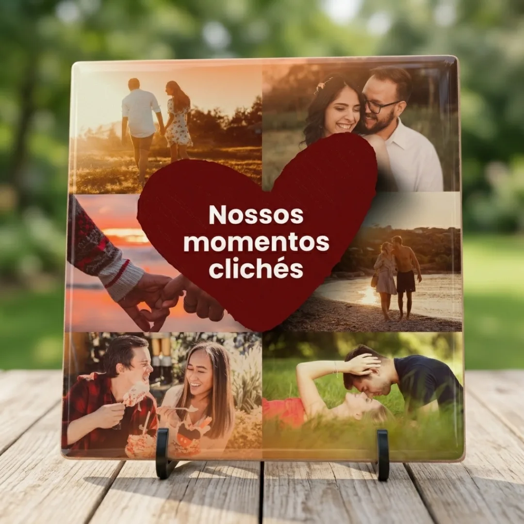 Azulejos Personalizados Momentos Clichês, vista 1 de 1. Tamanho 10x10 e 15x15 Peça personalizada feita à mão.