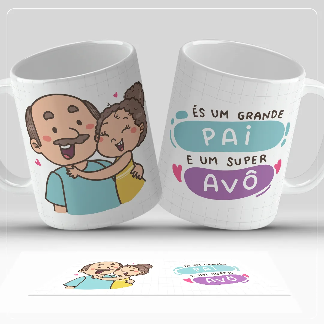 Dia dos Pais - És um grande Pai e um Super Avô, vista 1 de 2. As cores do seu time e o seu nome nas costas, como camisa. Peça personalizada feita à mão.